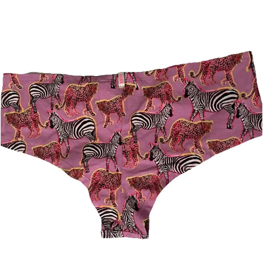 VTG. Victoria’s Secret Pink extra low rise hipster Panty zebra and cheetah LG.